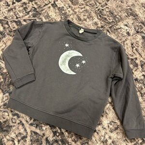 Quincy Mae Charcoal Sweatshirt with Moon and Stars